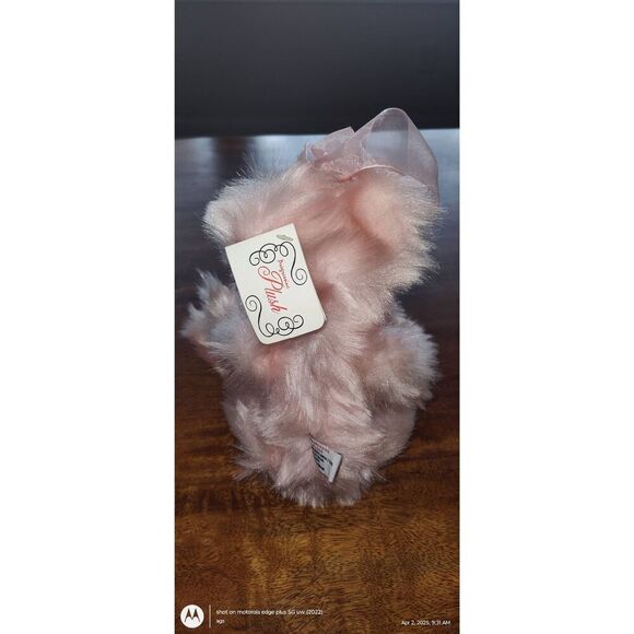 Vintage Progressive Plush Teddy Bear Soft Pink Bow 13" Stuffed Animal Toy origin - Picture 5 of 13